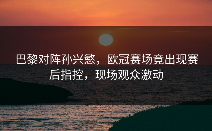 巴黎对阵孙兴慜，欧冠赛场竟出现赛后指控，现场观众激动